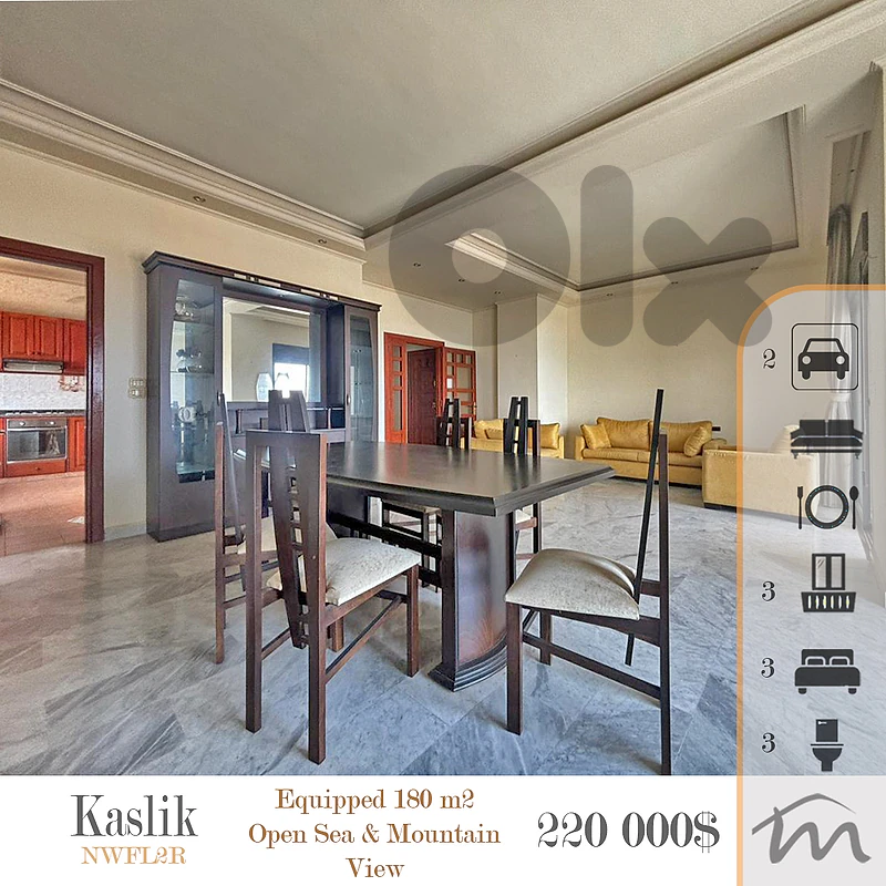 Kaslik | Prime Investment | 3 Bedrooms Apart | 3 Balconies | Sea View