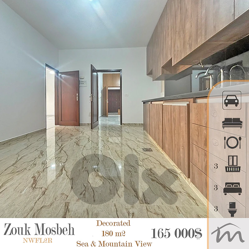 Zouk Mosbeh | 3 Bedrooms Apartment | Sea & Mountain View | 3 Balconies