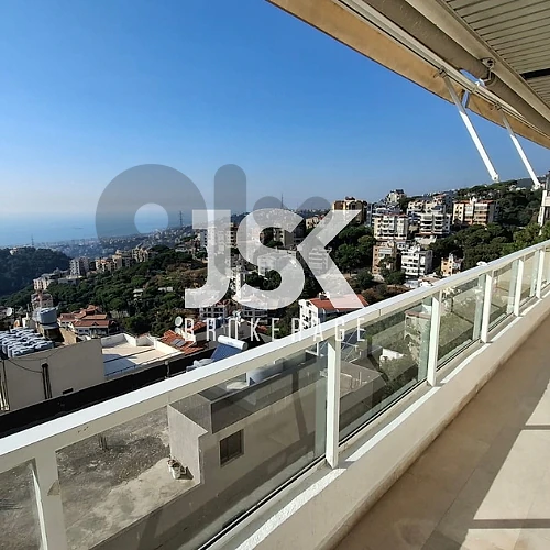 L22244 Decorated Apartment With Open View For Sale in Bsalim