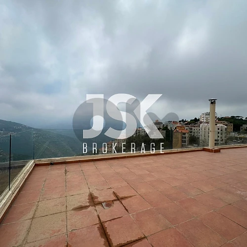 L22249 Rooftop With Terrace and Mountain View For Rent in Beit Meri