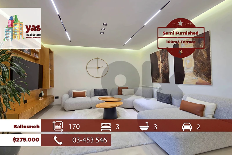 Ballouneh 170m2 | 150m2 Rooftop | Terrace | Semi Furnished | View | TO Ballouneh 170m2 | 150m2 Rooftop | Terrace | Semi Furnished | View | TO