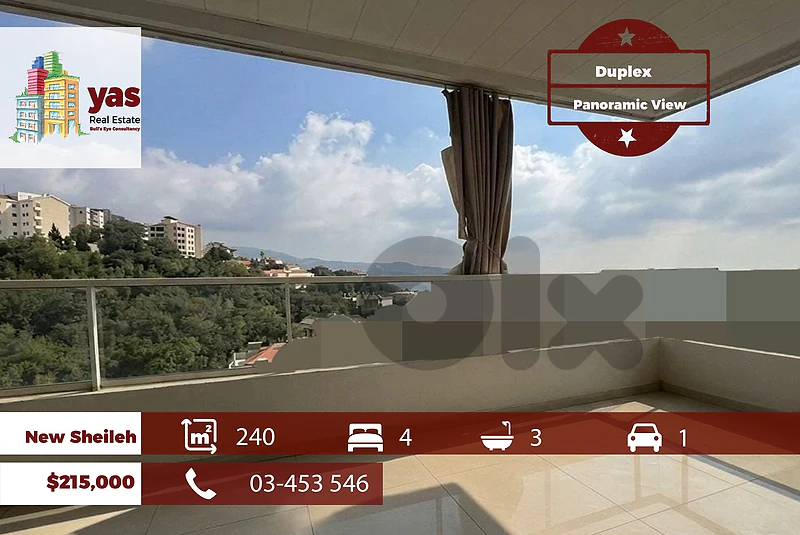 New Sheileh 240m2 | Duplex |  Panoramic View | Luxury | Calm | EL/TO