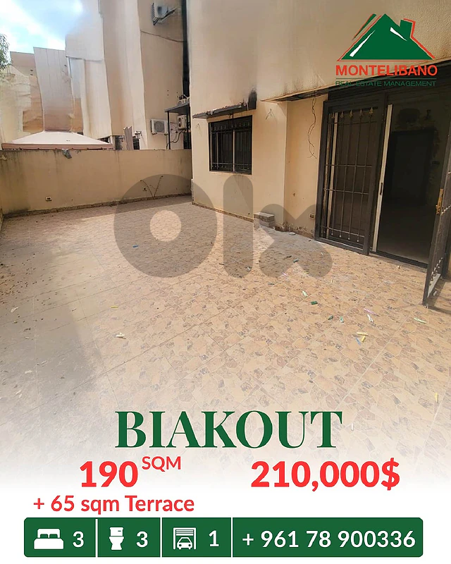 190 sqm Apartment For Sale in Biakout with 65 sqm Terrace
