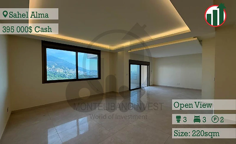 Brand New Apartment for Sale in Sahel Alma with Open View !!