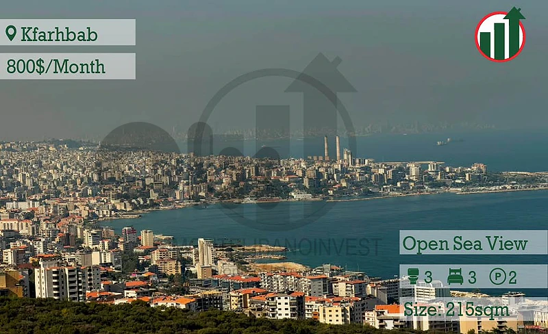 Apartment for Rent in Kfarhbab with Open Sea View !!