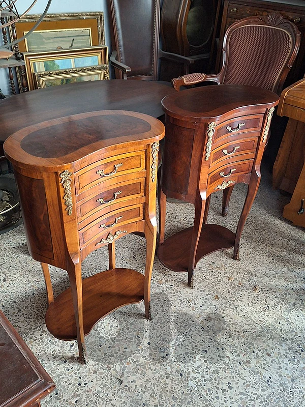 pair of antique high tables woth drawers