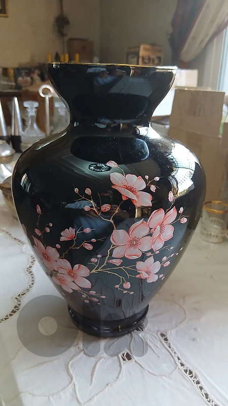black Opaline Vase