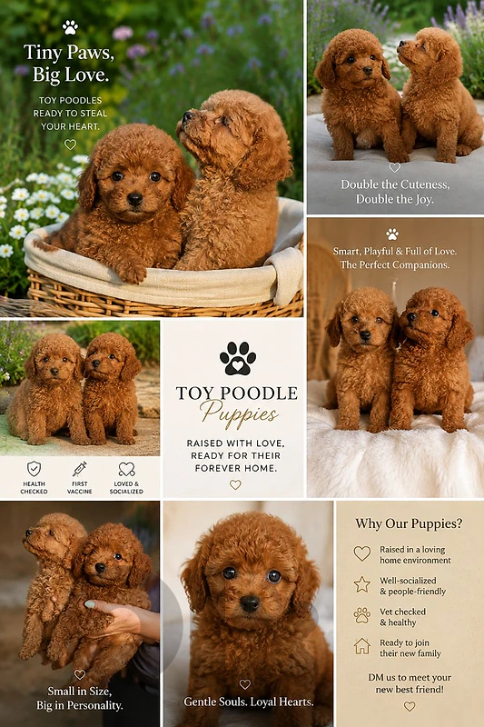 2 month male poodles