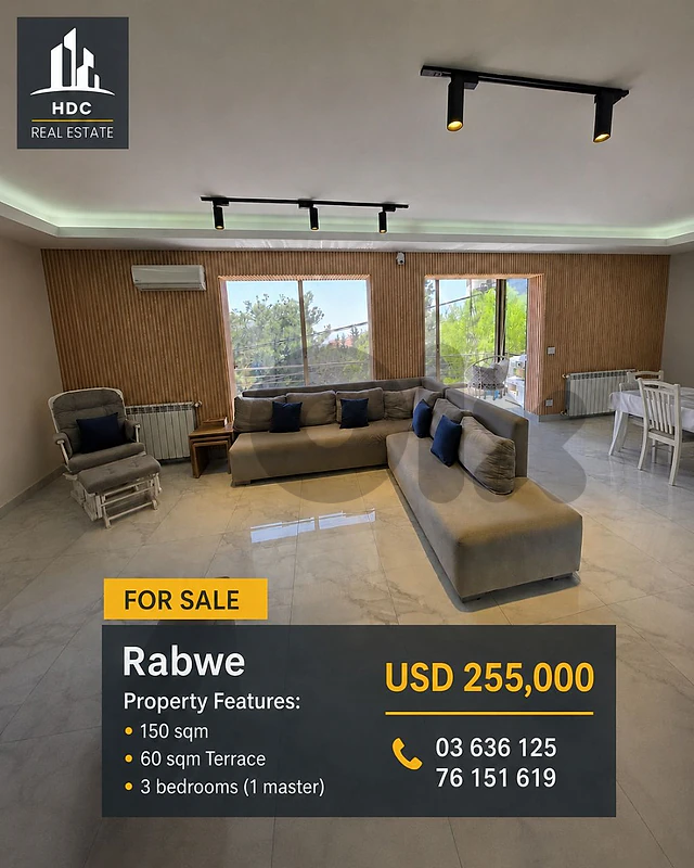 Rabwe 150 sqm + 60 sqm backyard terrace fully decorated Rabwe 150 sqm + 60 sqm backyard terrace fully decorated