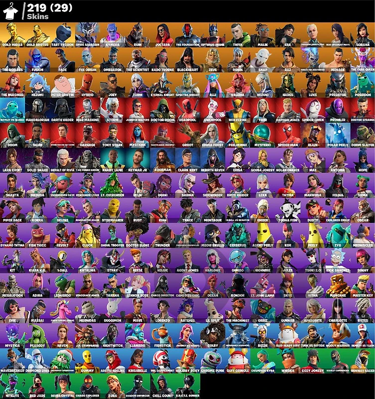 fortnite account 220 skins