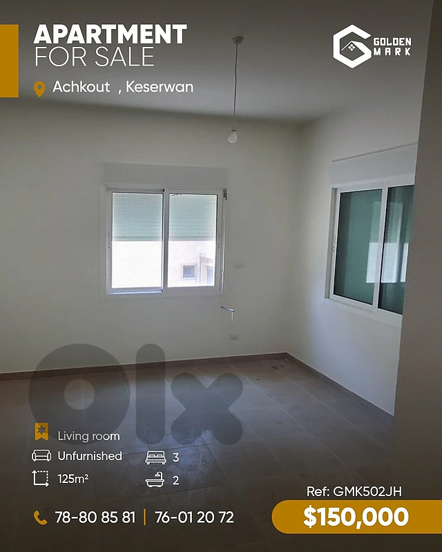 GMK502JH  - Apartment For Sale In Achkout شقة للبيع في عشقوت