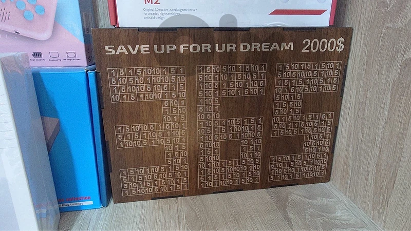 Wooden money box (2000$)