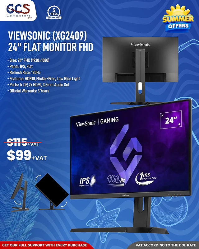 ViewSonic (XG2409) 24" Flat Monitor FHD