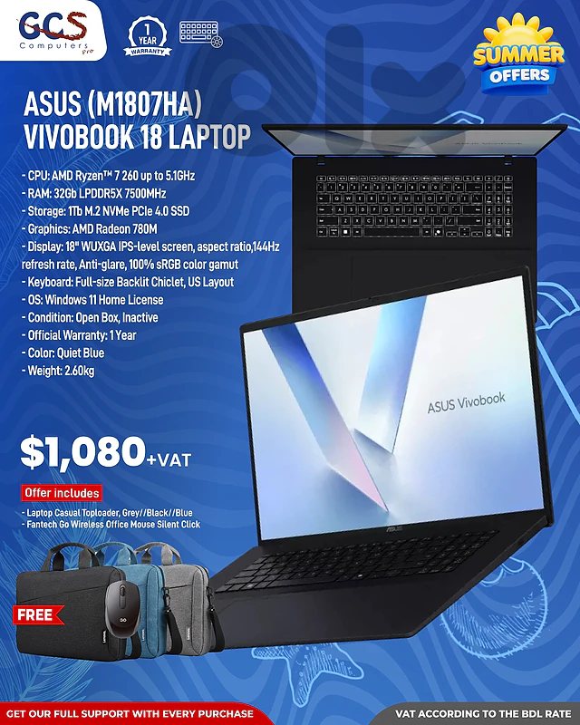 Asus (M1807HA) Vivobook 18 Laptop