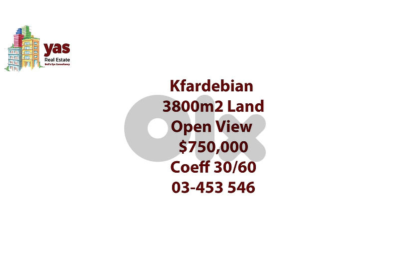 Kfardebian 3800m2 | Land | Coeff 30/60 | Open View | HN