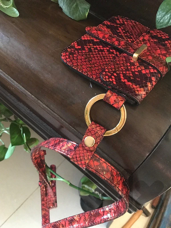 real leather python belt