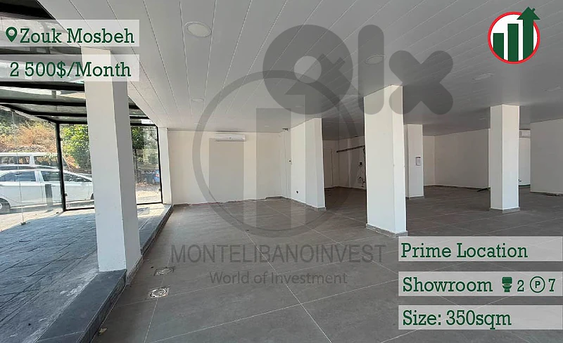 Prime Location Showroom for Rent in Zouk Mosbeh !!