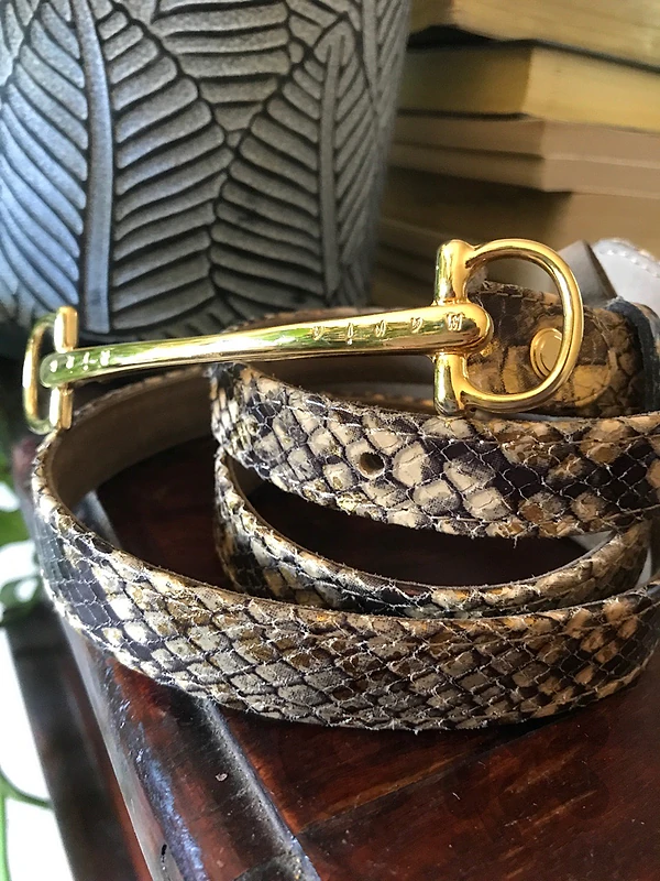 real leather python belt