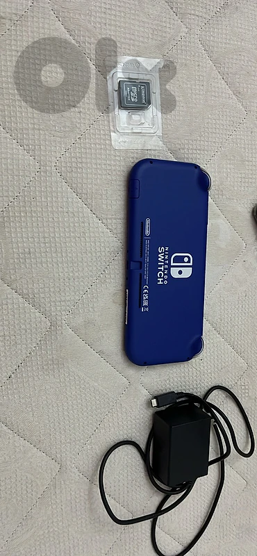 nintendo switch lite blue with sd card