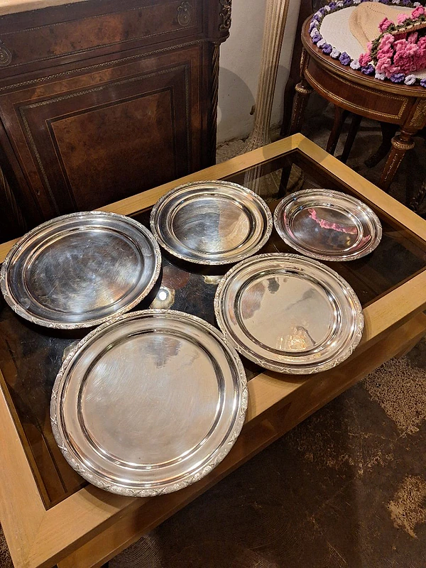 set of 5 silver trays Germany 100