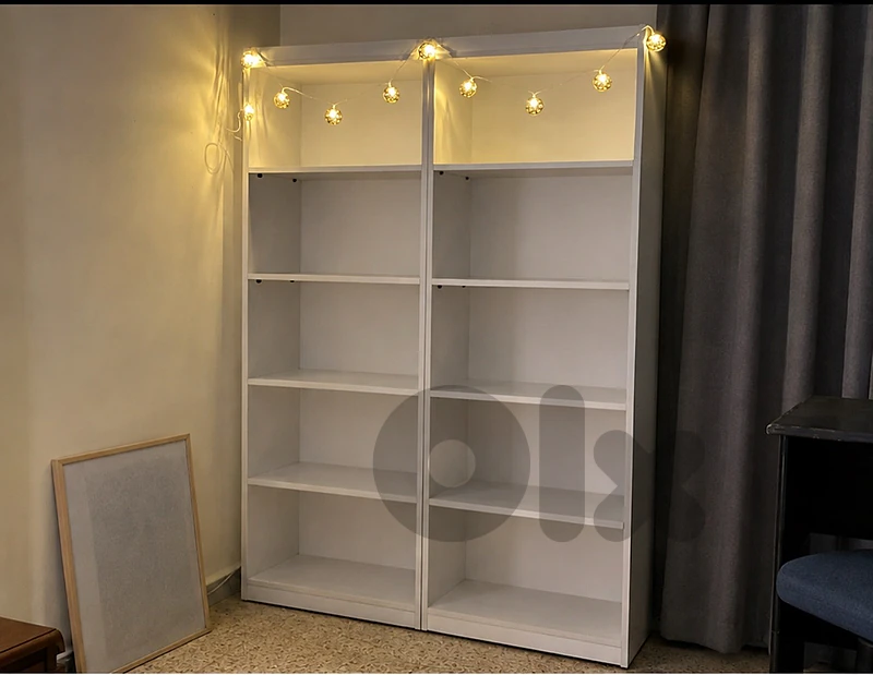 2 bookshelf used and small bookshelf with wheel