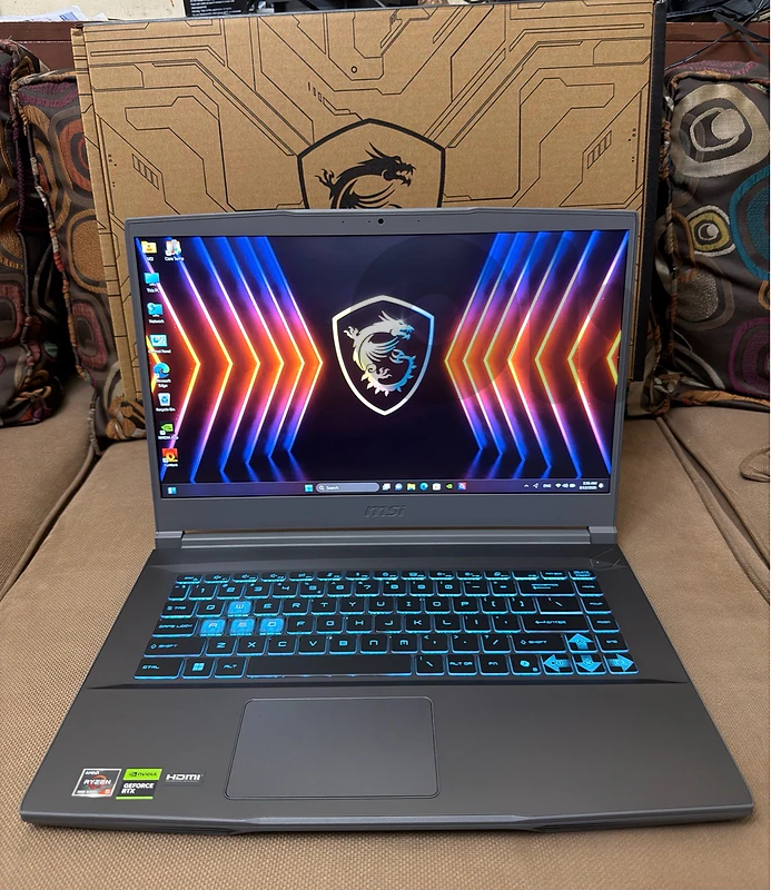 Msi Thin Ryzen 5 7535HS RTX 4050 20GB Ram DDR5 500GB NVMe New Open Box