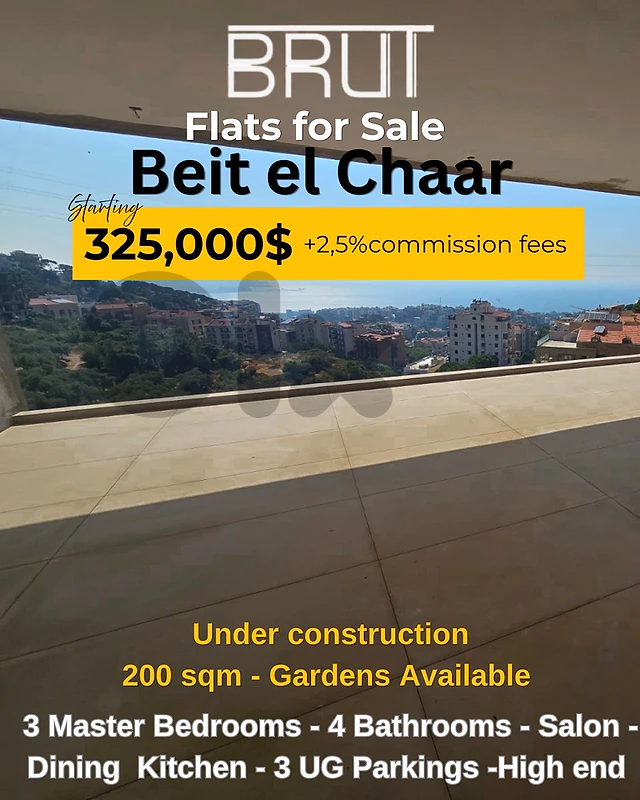 Under Construction Apartments for sale in Beit el Chaar |installments