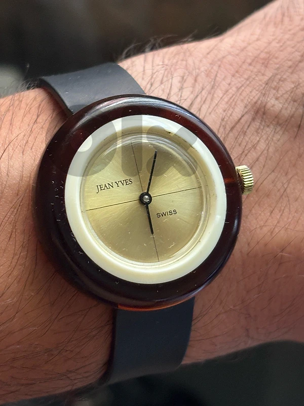 Vintage 1970s Jean Yves Swiss Manual Watch - Space Age Pop Art Resin