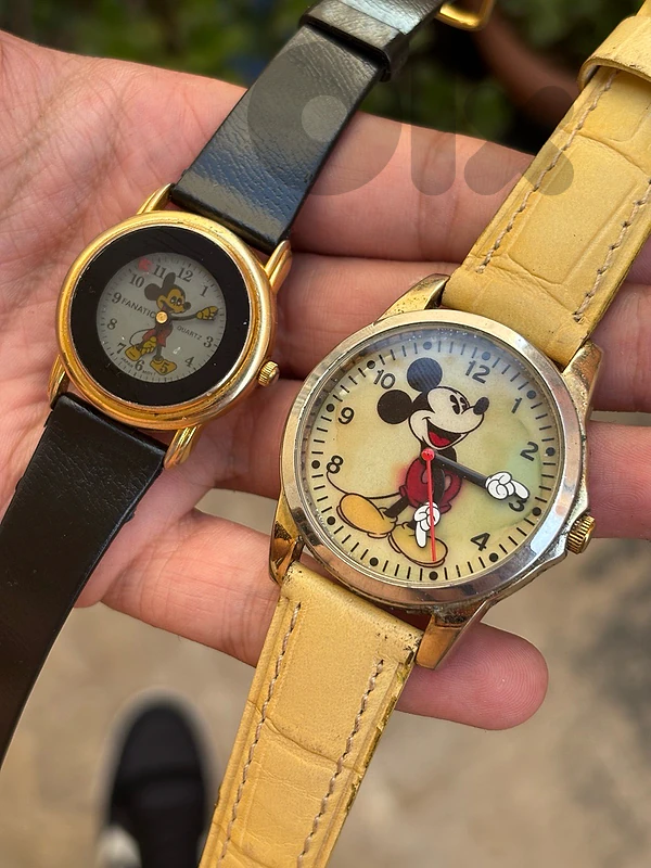 Vintage Disney Mickey Mouse Watch Lot (Animated Dial + Classic Hands)