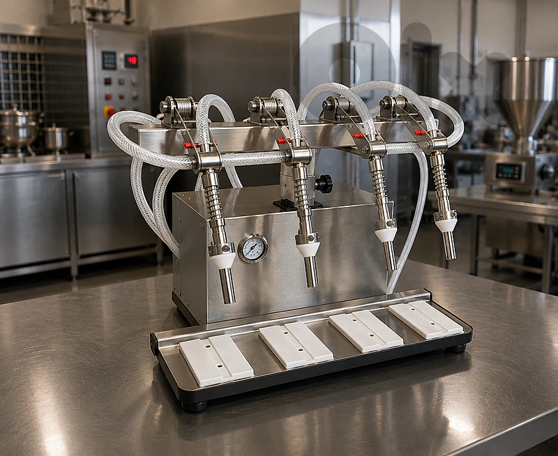 Filling machine of 4 heads(For Liquids) (آلة تعبئة بأربع رؤوس (للسوائل