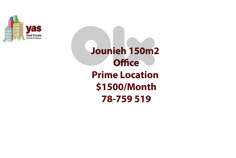 Jounieh 150m2 | Office | Rent | Prime Location | Catch | RH