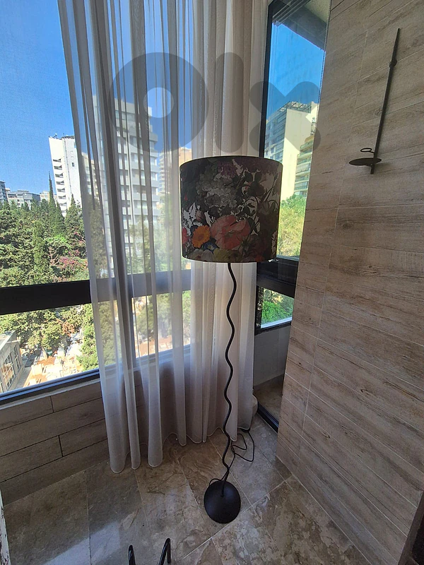 Floor lamp with floral shade