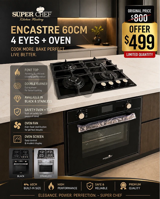 Superchef Encastre Oven + Top 60cm