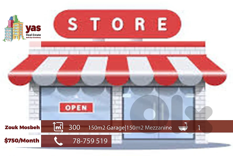 Zouk Mosbeh 300m2 | Mezzanine | Garage | Prime Location | RH/IV