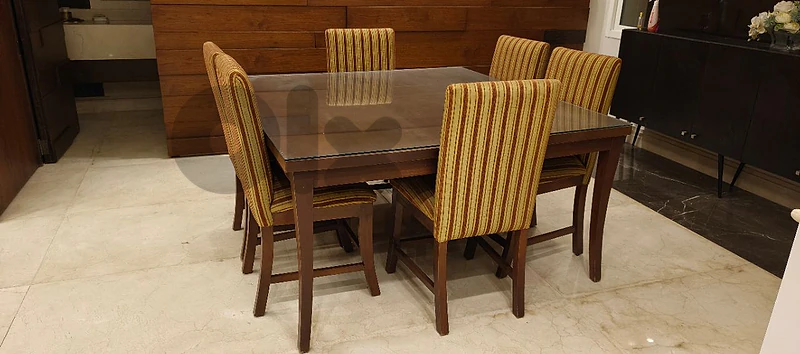 Solid Mahogany dining table 150cmx150cm with eight chairs