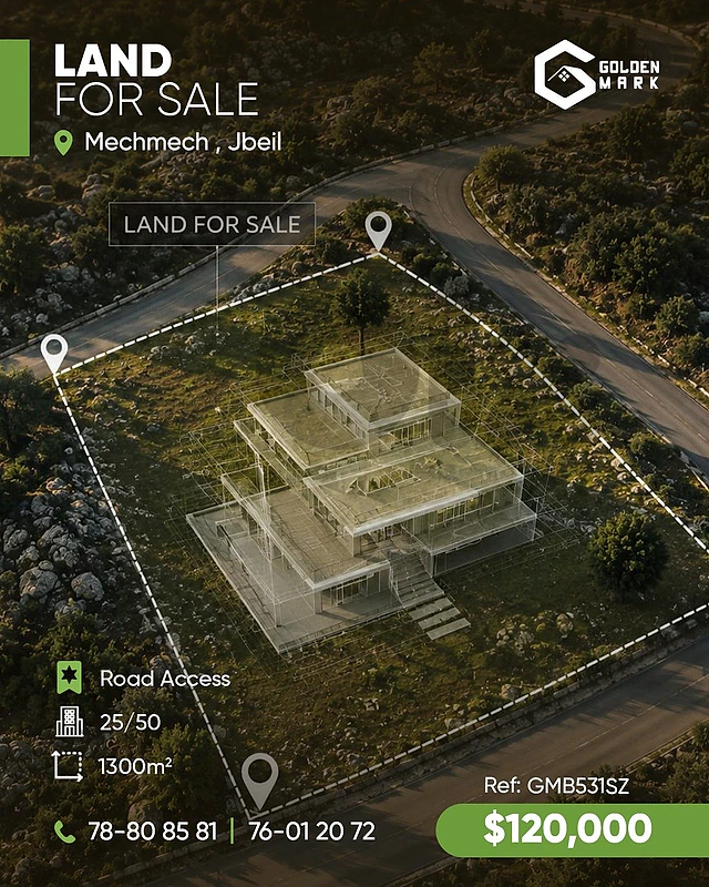 GMB531SZ - Land For Sale In Mechmech  - أرض للبيع في مشمش