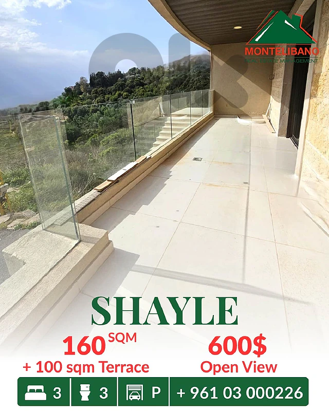160 sqm Apartment For Rent in Shayle سهيلة with 100 sqm Terrace