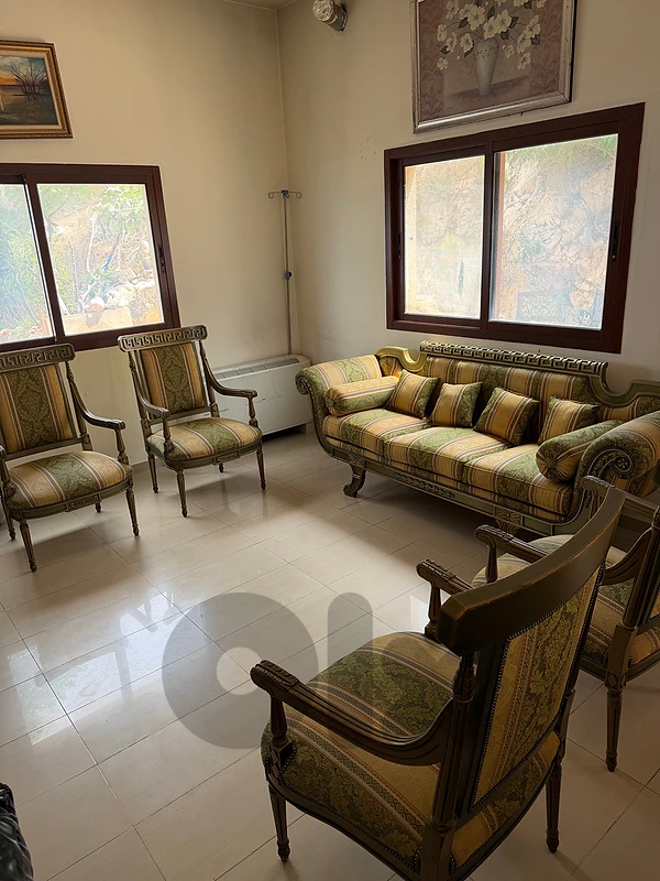 full living room,   طقم صالون كامل مع طاولة زجاج