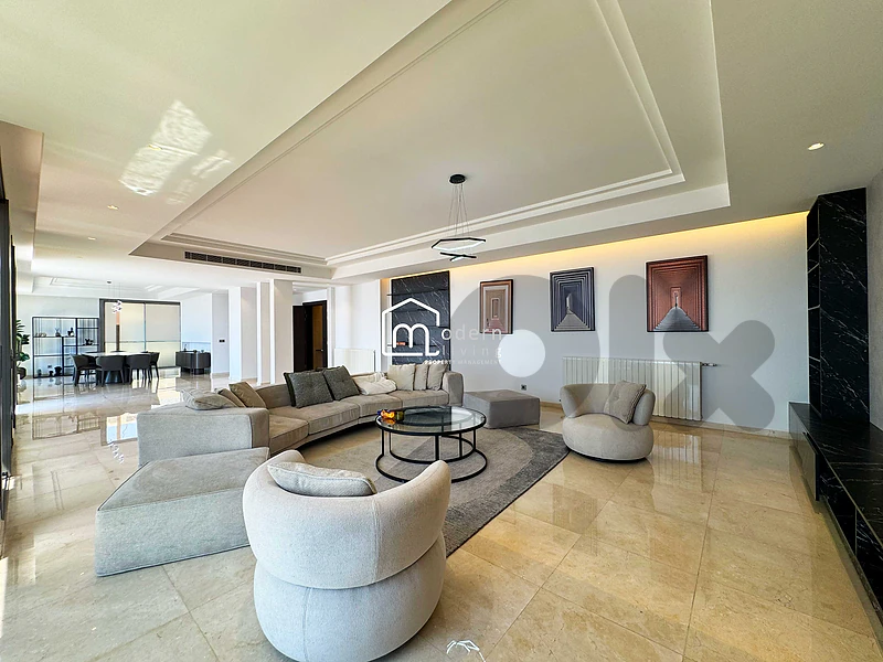 Sea View Apartment With Rooftop - for Rent in Waterfront, Dbayeh