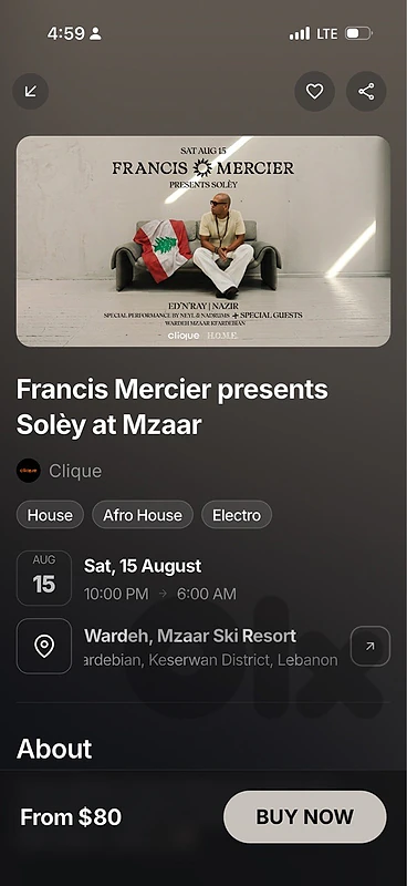 Francis mercier ticket