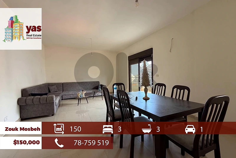 Zouk mosbeh 150m2 | Well Maintained | Calm Area | Prime Location | EH
