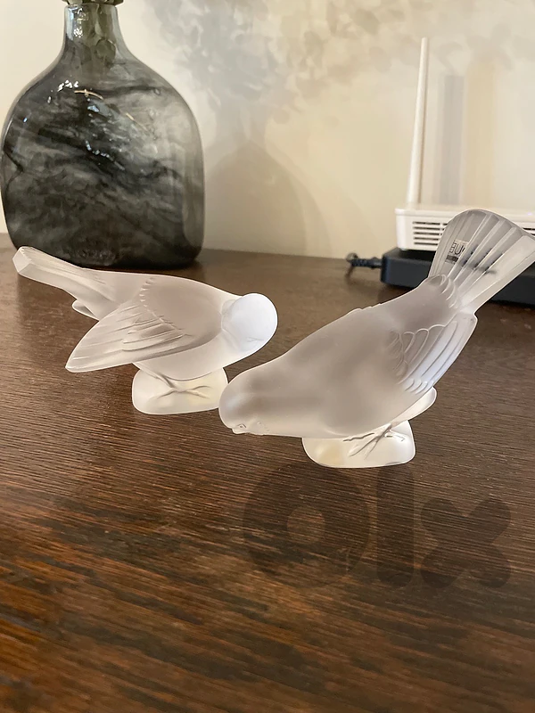 2 Lalique birds decor