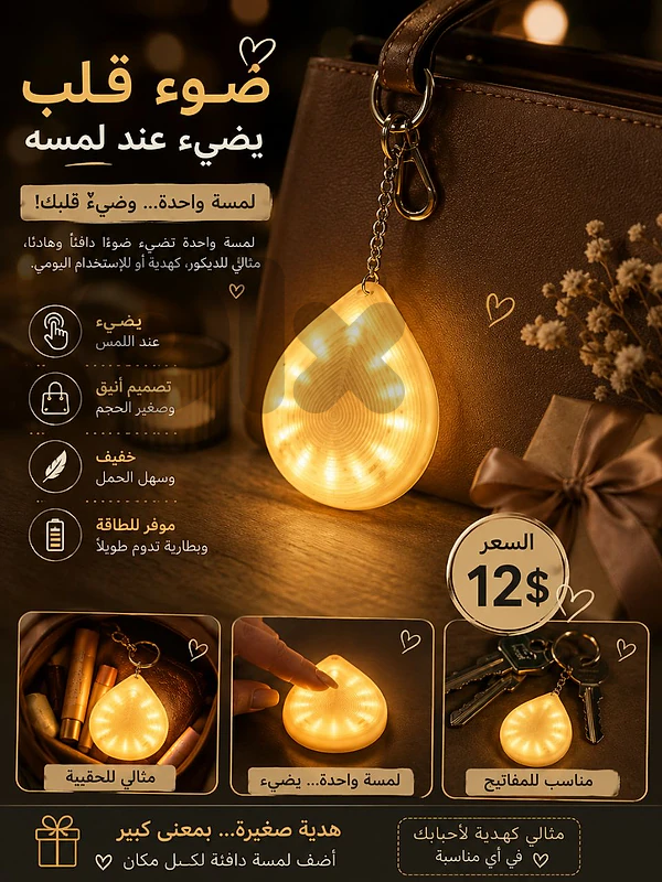 Touch-Activated Heart Light – A Unique Gift for $12