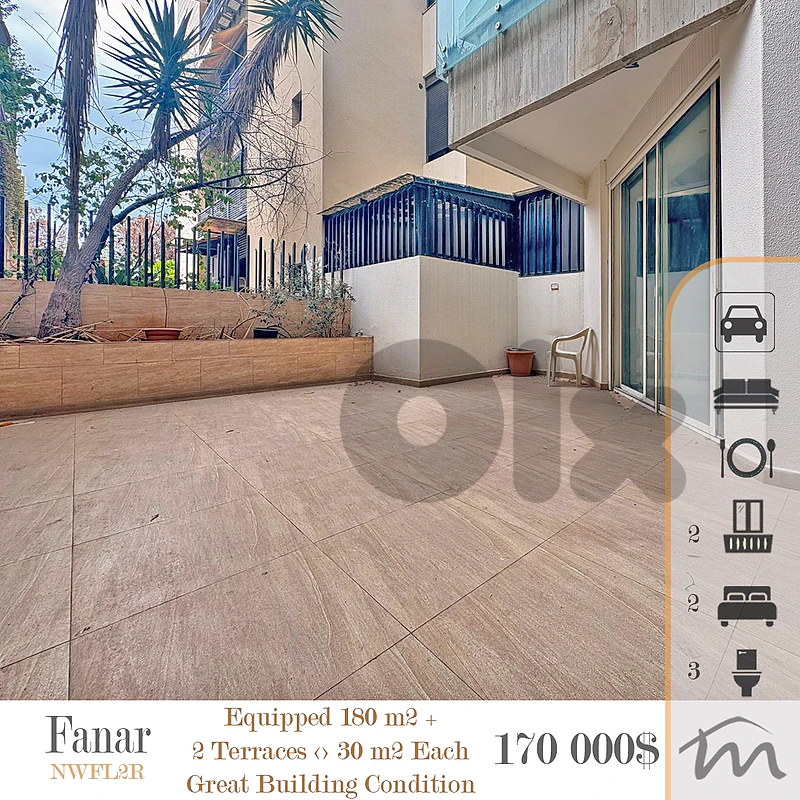 Fanar | Prime 180m² + 2 Terraces | 1st Floor | Great Building Status