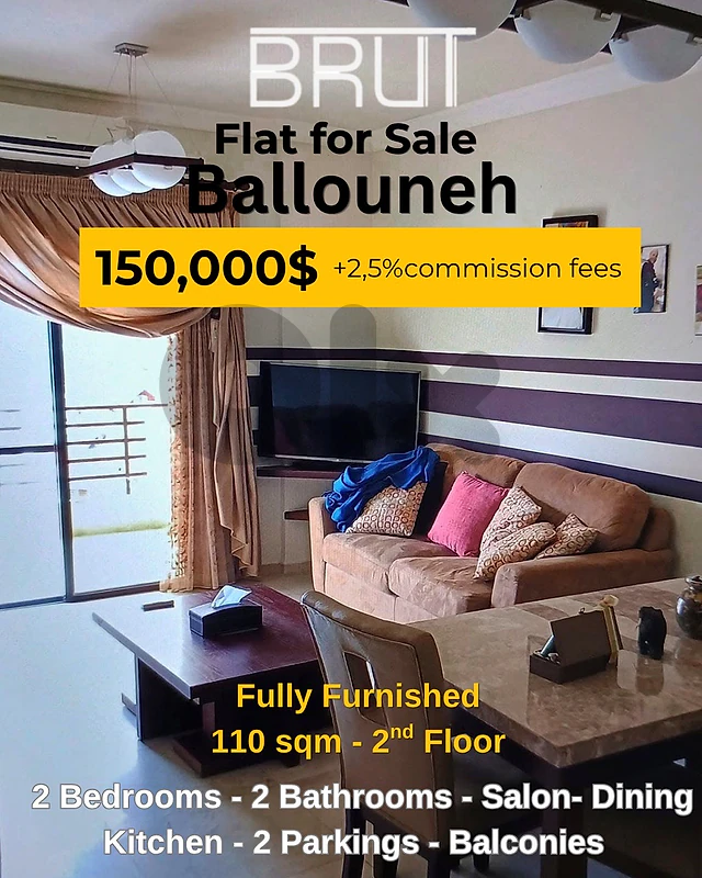 110 sqm Fully Furnaihed apartment for sale in Ballouneh