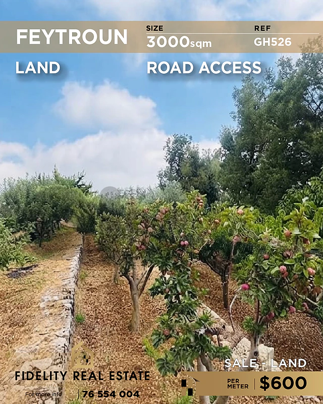 Land for sale in Feytroun GH526 أرض للبيع في فيطرون