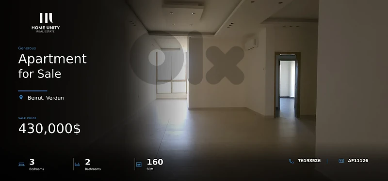 3-bedrooms Apartment for Sale , located in Verdun , Beirut