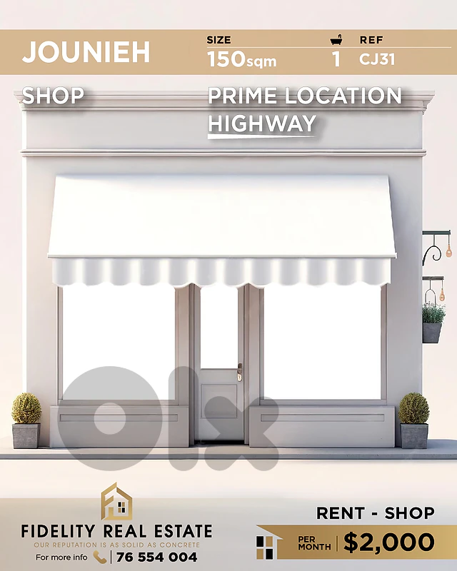 Shop for rent in Jounieh CJ31 محل تجاري للإيجار في جونيه