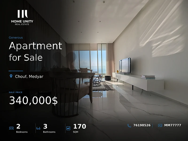 2-bedrooms Apartment for Sale , located in Medyar ,Chouf