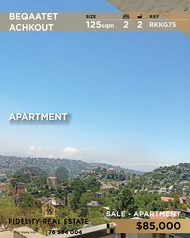 Apartment for sale Beqaatet Achkout RKKG75 شقة للبيع في بقعاتة عشقوت